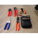 Lot of (5) Crimping Tools with Paladin Probe/Cable Tester