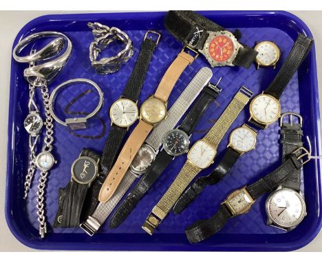 A Collection of Assorted Ladies and Gent's Wristwatches, including Rotary, Raymond Weil, Seiko, Art Deco style, Seksy, etc (d