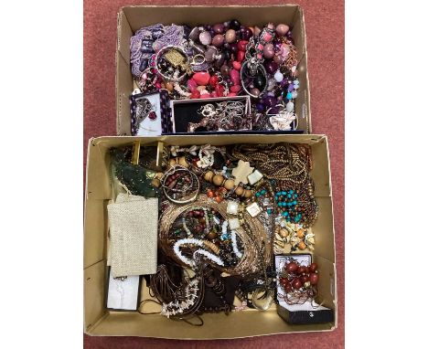An Assortment of Modern Costume Jewellery, to include hinged bangle, beaded necklaces, Celtic style pendant, expandable brace