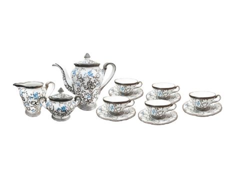 Tea set in porcelain, EPIAG D.F. Deutschland Germany, Germany. Consisting of 5 cups, milk teapot, teapot and sugar bowl.