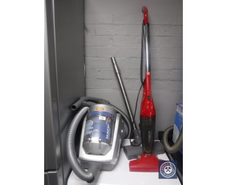 A Vax Mach 5 cylinder vac and a stick vac cleaner 