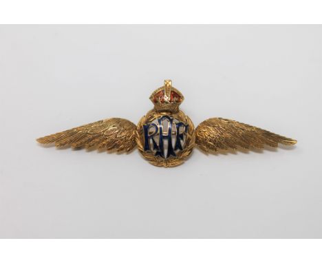 A 15ct gold and enamel RAF sweetheart brooch