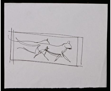 Gladiator sketch by Ridley Scott, from the production Gladiator (2000) the "Ridleygram" drawn in pen on a piece of scrap pape