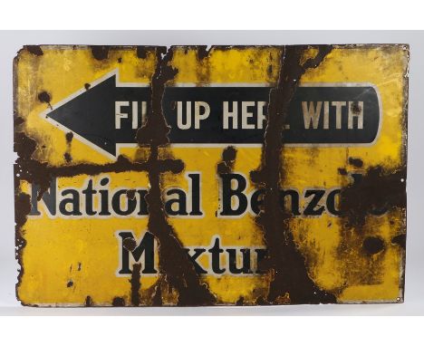 National Benzole enamel sign, FILL UP HERE WITH National Benzole Mixture, 91.5cm diameter 
