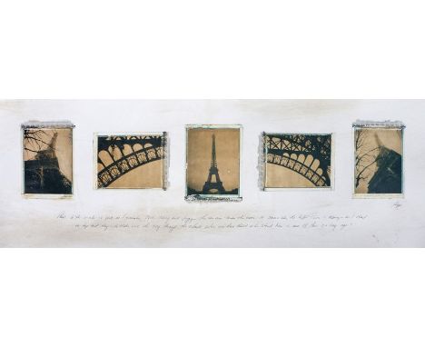 Michael Bryant - "Paris Sketchbook", a photographic plate depicting five photos of Paris, the print signed and numbered to th