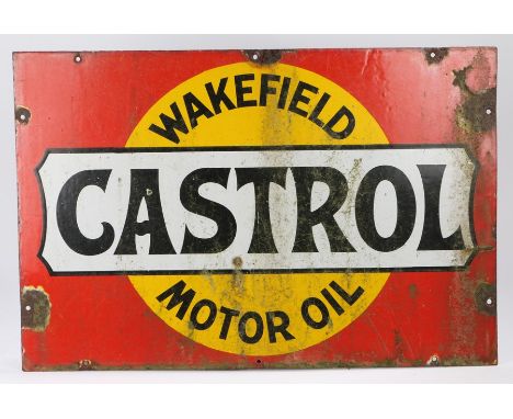 Castrol enamel sign, Wakefield Castrol Motor Oil, 76cm diameter 