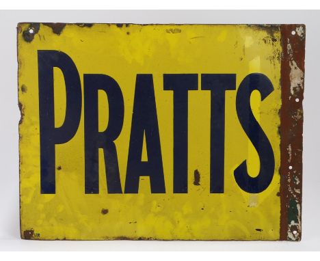Pratts rectangular double enamel sign, PRATTS, 60cm dimater