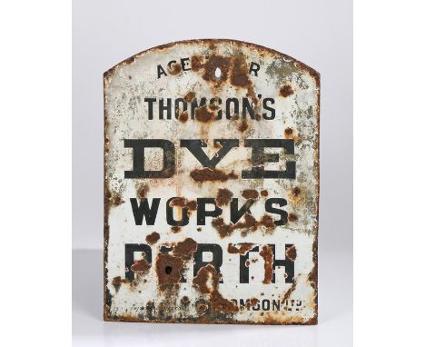 Double sided enamel sign "Agents for Thomson's dye works Perth", 34cm x 45cm