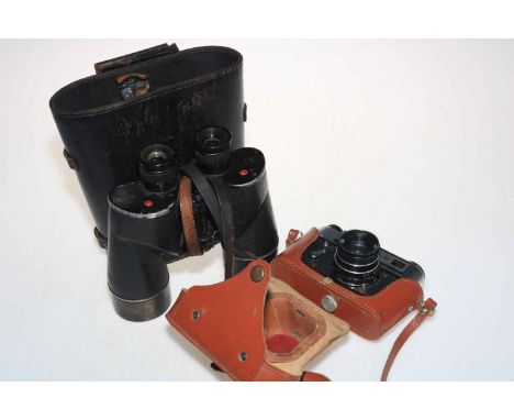 Vintage binoculars (Rel Canada), and camera (2).