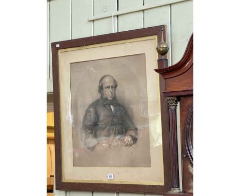 Oak framed portrait of George Richmond (1809-1896), 72cm by 64cm.
