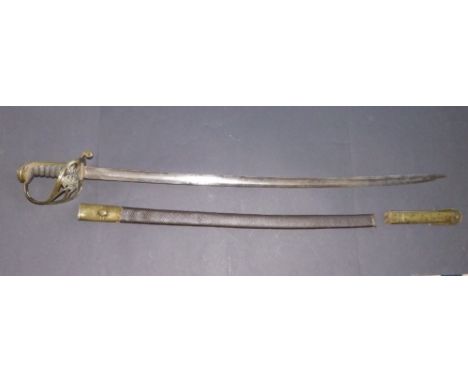 A William IV Army dress sword in scabbard - a/f.