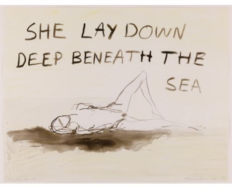 Tracey Emin CBE RA,British b.1963-She lay down deep beneath the sea, 2011;lithograph in colours on wove,signed in pencil, dat