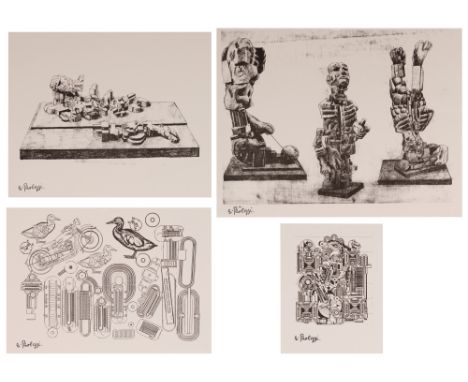 Sir Eduardo Paolozzi CBE RA,Scottish 1924-2005,Kew III; Kew; Untitled (Ducks); Turing Series;each lithograph on wove, each wi