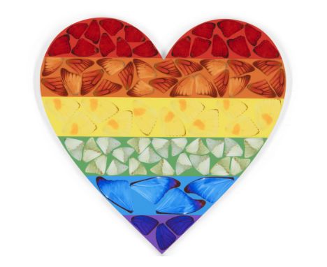 Damien Hirst,British b. 1965-Butterfly heart (small), 2020;laminated giclée print on aluminium panel,numbered 3356/3510 and s
