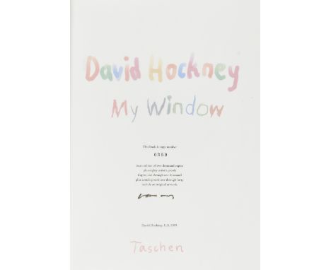 David Hockney OM CH RA,British b. 1937-David Hockney, My Window; offset lithographic book,signed in black marker and numbered