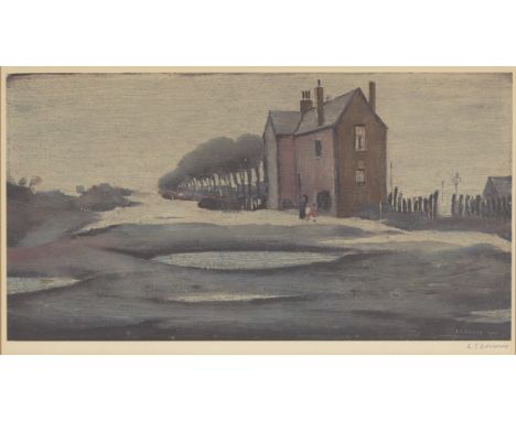 Laurence Stephen Lowry RBA RA,British 1887-1976,The Lonely House;offset lithograph in colours on wove,signed in pencil,stampe