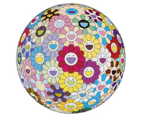 Takashi Murakami, Japanese b. 1962-Flowerball: Colorful, Miracle, Sparkle;offset lithograph, cold stamp and high gloss varnis