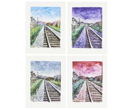 Bob Dylan,American b.1941-From the Drawn Blank Series: Train Tracks - Portfolio, 2018;each giclée print in colours on 350gsm 