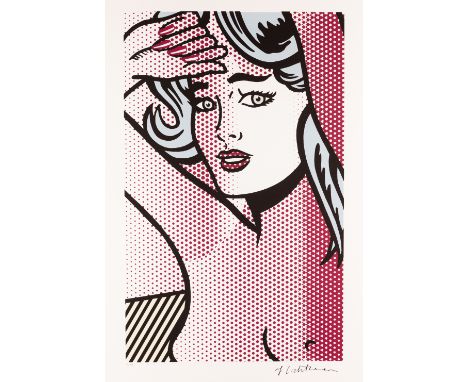 After Roy Lichtenstein, American 1923-1997,Nude with Blue Hair State I; offset lithograph on Arches paper, numbered 14/199 in