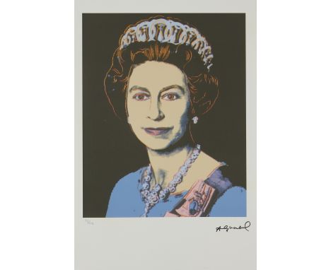 After Andy Warhol,American 1928-1987,Queen Elizabeth II;offset lithograph in colours on wove,numbered 53/100 in pencil, with 