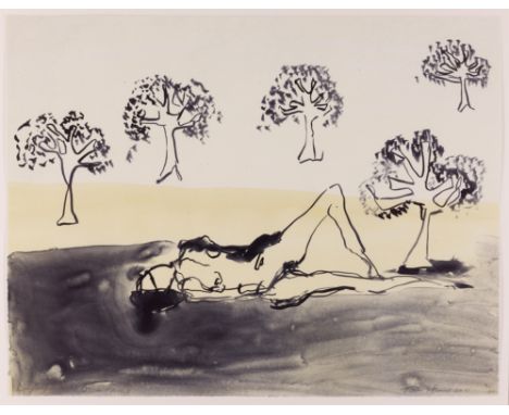 Tracey Emin CBE RA,British b.1963-Laying with the olive trees, 2011;lithograph in colours on wove,signed and dated and number