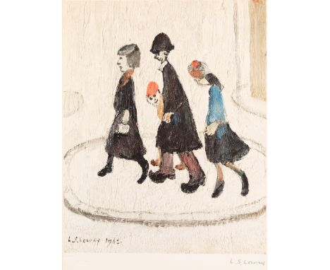 Laurence Stephen Lowry RBA RA,British b.1887-1976The Family;offset lithograph in colours on wove,signed in blue biro,with the