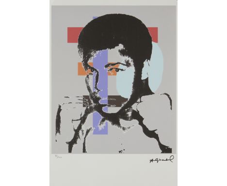 After Andy Warhol,American 1928-1987,Muhammad Ali;offset lithograph in colours on wove,numbered 86/100 in pencil, with artist