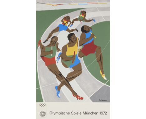 Jacob Lawrence,American 1917-2000, Olympic Games Munich 1972 (Olympische Spiele München 1972), 1971;screenprint in colours on