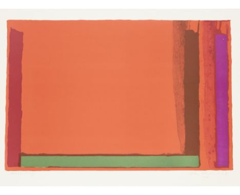 John Hoyland RA,British 1934-2011, Small Red, 1968; lithograph in colours on BFK Rives paper,signed, dated and inscribed 'art