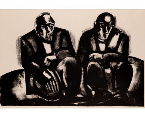 Josef Herman OBE RA,Polish/British 1911-2000, Two Miners, c.1960; lithograph on wove,signed and numbered 42/50 in pencil, Ima