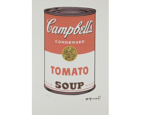 After Andy Warhol,American 1928-1987,Campbell’s Tomato Soup;offset lithograph in colours on wove,numbered 91/100 in pencil, w