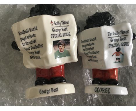 George Best Carlton Ware Football Figures: Two figures issued in 2005 as a tribute to him Ltd edition of 100 each issued by h