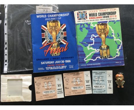 1966 World Cup Football Memorabilia: Original final programme England v West Germany in fair condition with no team changes p