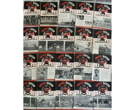 Manchester United Late 1950s Home Football Programmes: 58/59 x 12 with one duplicate, 59/60 x 4, 60/61 x 3 including Tottenha