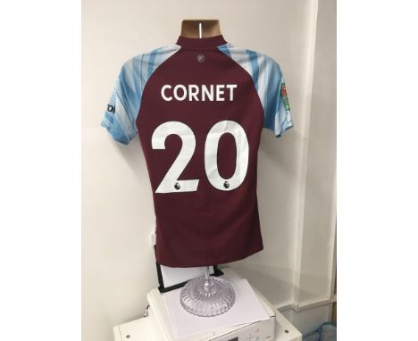 Burnley 2021 - 2022 Match Worn Football Shirt: Home short sleeve shirt with Carabao Cup badge to arm. Cornet number 20 to rea