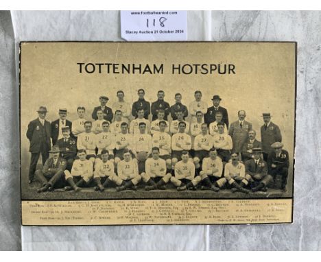 Tottenham 1913 - 1914 Large Squad Group Picture: Last season pre 1st World War is mounted with each member of staff and playe