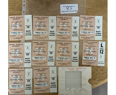 1966 World Cup Set Of Football Tickets: All 10 London matches which consist of all England matches, France v Uruguay, plus 3r