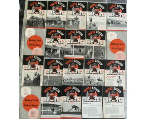 Manchester United 57/58 Home Football Programmes: Includes Red Star Dukla Prague Shamrock AC Milan the infamous blank team pa