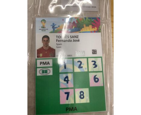 2014 Spain World Cup Finals Torres Of Chelsea Players Lanyard: Original genuine photo identification for Fernando Torres. Nec