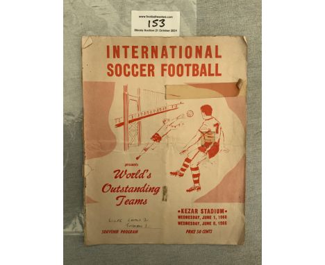 1966 Celtic v Tottenham In USA Football Programme: Played in San Francisco. 20 page programme has pieces missing from covers,