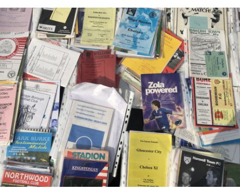 Chelsea Away Friendly Football Programmes: Approximately 300 aways from the 80s onwards with the occasional ticket. Includes 