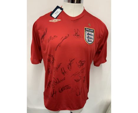 England World Cup 2006 Signed Football Shirt: Red away shirt in size XL brand new with tags. Given to major sponsor who atten