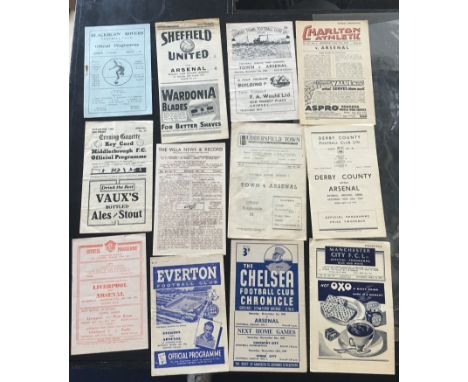 Arsenal 47/48 Complete Away Championship Football Programmes: Arsenal were champions this season and all 21 league programmes