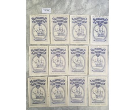54/55 Portsmouth Complete Home Football Programmes: Good condition private collection of all homes in the league including Ch