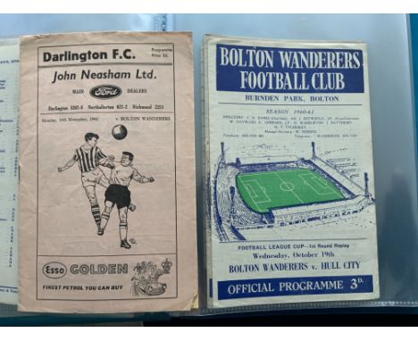 Bolton Wanderers 60/61 Football Programmes: Near complete with 40 league matches, 3 FA Cup, 1 postponed, 2 friendlies and inc
