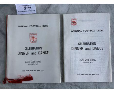 Arsenal 1970 - 1971 Double Team Signed FA Cup Final Menu: Superb item with red tassels the evening of the celebrations at the