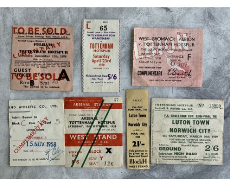 Tottenham 1950s Away Football Tickets: 58/59 Arsenal Luton plus stub and ticket for Luton v Norwich FA Cup semi final 1959 at