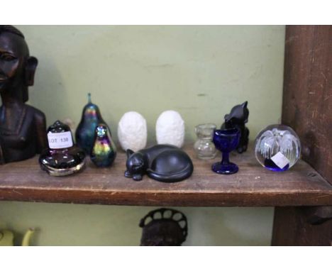 Mixed china &amp; glass item, cats, pear, etc