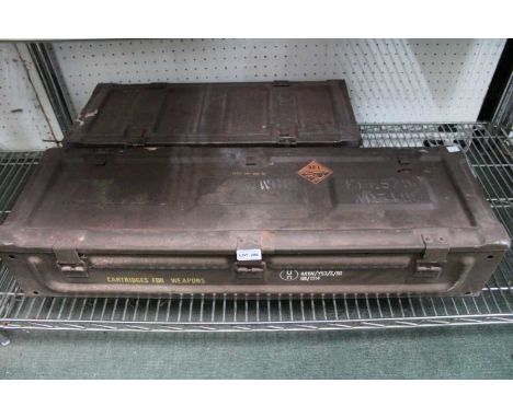 Two metal ammunition boxes