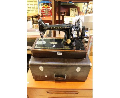 A manual Singer sewing machine